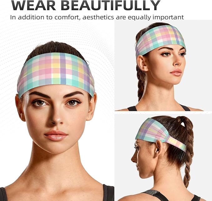 Easter Bunny & Eggs Style Sports Headband for Men Women Moisture Wicking Sweatband for Basketball, Running, Gym