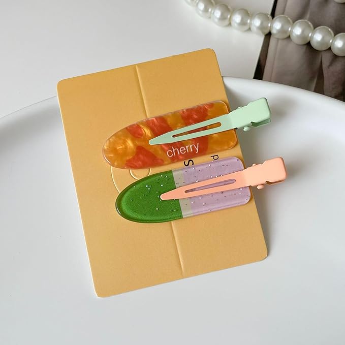 2 Pcs Cute fruit hair clip for Women Girls thick,thin hair.No Bend No Crease Hair Clips for styling sectioning hair barretters fine (Watermelon soda)