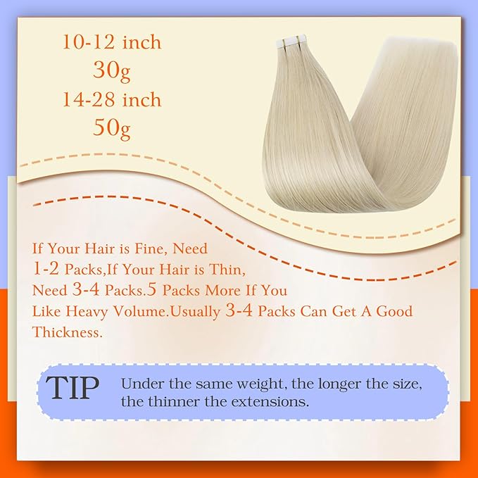 Full Shine Blonde Tape in Hair Extensions Human Hair Color 60 Double Sided Tape in Extensions Long Straight Extension Remy Seamless Skin Weft 18Inch 100G 40Pcs for Natural Look