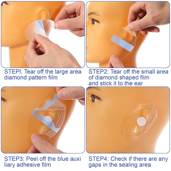 60 PCS Ear Covers, Large Size Upgarde Silicon-Gel Material Ear Covers with Cotton Ball Waterproof Ears Protection Disposable Ears Plugs for Adults and Babies Shower Bath Hair Washing Swimming