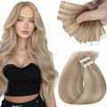 Sunny Hair Blonde Tape in Hair Extensions Human Hair Remy Hair Extensions Real Human Hair Tape in 22inch Human Hair Extensions Tape in 10Pcs 25g
