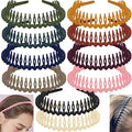 LAPOHI 10 PCS Non Slip Fashion Effortless Plastic Headbands with Teeth Comb Skinny Hair Bands for Women Men Teen Girls, Long Teeth Morandi