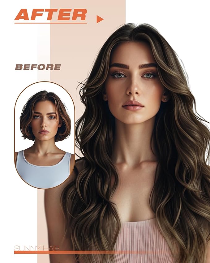 Sunny Hair Tape in Hair Extensions Human Hair 14 Inch Hair Extensions Real Human Hair Tape in Extensions for Women Darkest Brown Ombre Medium Brown Balayage Remy Hair Straight Skin Weft 40pcs 100g