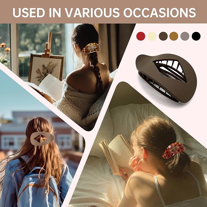 6 Pcs Flat Hair Clips for Women – Nonslip Duckbill Hair Clips, Strong Hold Styling Clips, Sectioning Duckbill Barrettes for Salon & Everyday Use (B)