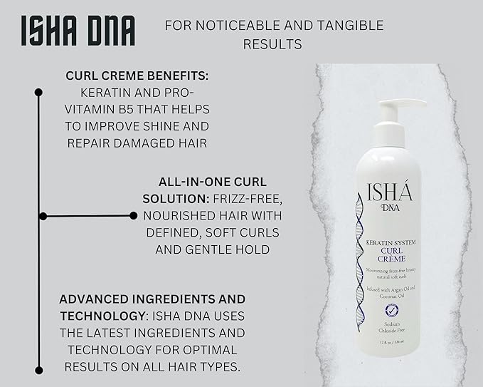 Keratin System Curl Creme - Infused with Argan Oil and Coconut Oil - Moisturizing Frizz Free Bouncy Natural Soft Curls - Curling Cream For Wavy and Curly Hair - Sulfate Free