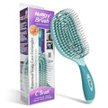 NuWay 4Hair C Brush - Professional Curved Hairbrush - Vented Design Delivers Smoothing And Volumizing Drying Experience - Heat Resistant Bristles For Drying Detangling and Styling - Turquoise - 1 Pc