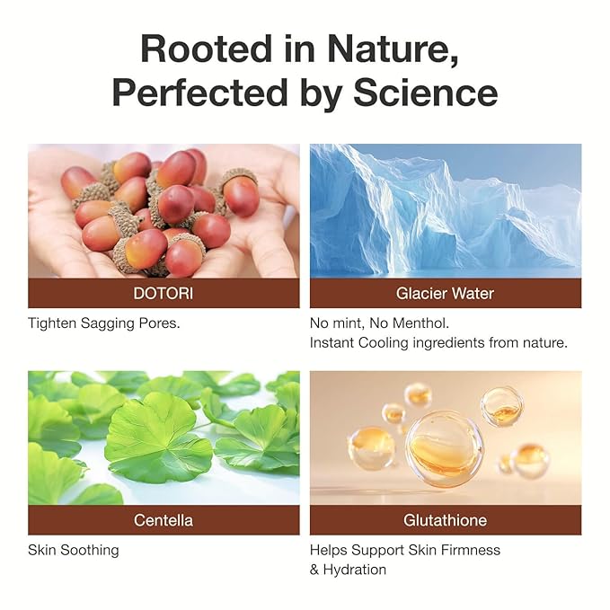 Dotori (Acorn) Jelly CoolDown Patch – Vegan Hydrogel Patches with Acorn Extract & Glacier Water for Instant Cooling & Soothing Relief – Non-Slip Fit, Korean Skincare (34 patches)