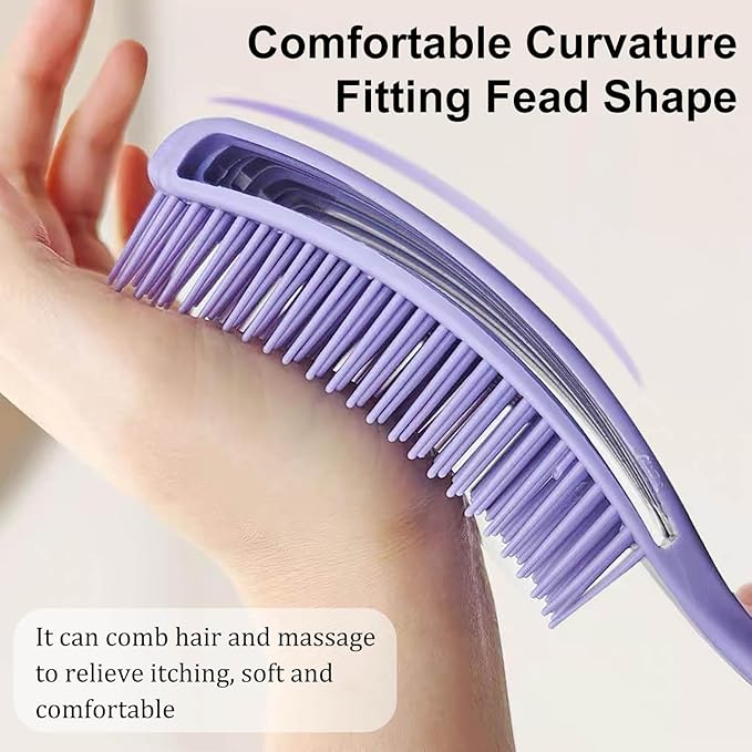 Hair Brush for Afro American/African Hair Textured Professional Curved Vented Brush Wet Dry Curly Hairbrush Detangling Massage Hairdressing Comb (Pink, Big)