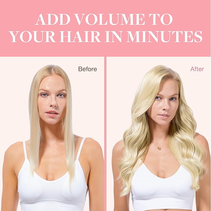 GOO GOO Clip in Hair Extensions Real Human Hair, Remy Human Hair Extensions Clip ins for Women, Natural Human Hair, 16inch 120g 7Pcs, #R7/60F