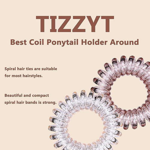 18 Pcs Women Ponytail Braid Hair Elastic No Crease Spiral Hair Ties, Girls Multi-color Waterproof Coil Hair Accessories (Small Hair Ties)