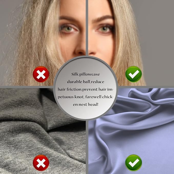 Silk Body Pillowcase Mulberry Silk Pillow Cases with Zipper Soft Breathable Smooth Cooling 20x54 inches Pillowcase for Sleep (Grayish Blue,20"X 54",1Pcs)