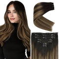 Ve Sunny 24 Inch Hair Extensions Real Human Hair Clip ins Balayage Clip in Hair Extensions Remy Hair Extensions Clip ins for Daily Use 120g
