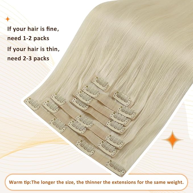 Full Shine Platinum Blonde Clip in Hair Extensions Real Human Hair for Long Natural Clip in Remy Extensions With Pu Tape Hair Extensions Blonde Human Hair 8Pcs 120G 22 Inch