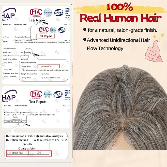 Rich Choices Human Hair Toppers for Women-100% Real Remy Hair Topper No Bang-Upgraded 150% Density 9 * 12CM Lace Base-Clip in Hairs Topper for Thinning Hairs-10Inch #G2 Grey