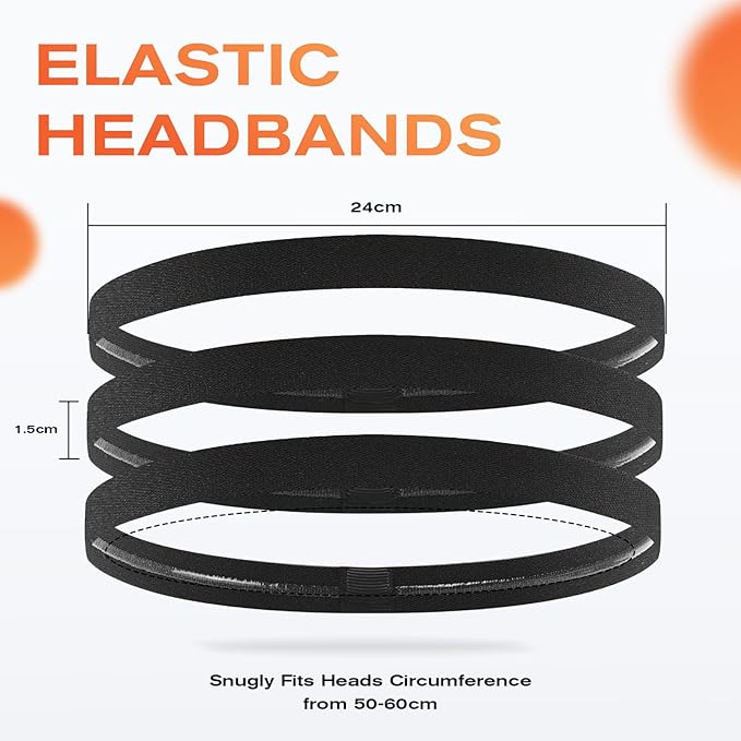 Headbands for Women, 5 PCS Unisex Sports Hair Band, Thin Hair Band Boys & Children, Elastic Headband Men's Sports Non-Slip Headbands, Thin Hair Bands for Football, Yoga, Running