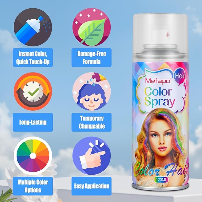 Blue Hair Spray, Temporary Hair Color Spray for or Kids Women Men, Temporary Blue Hair Dye, Washable Hair Wax Color,Hair Coloring Natural Hair Strong Style Gel for Christmas Party,Cosplay(4.06oz)
