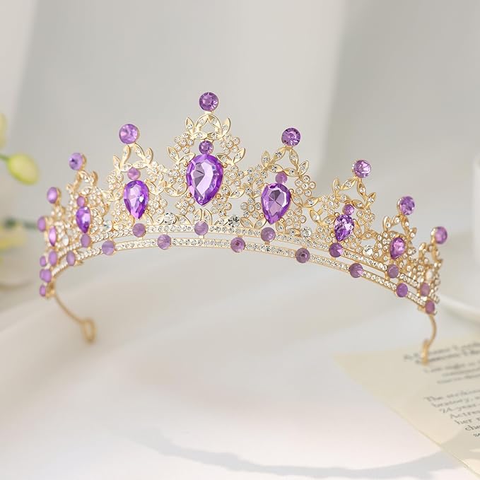 Princess Tiara and Crown for Women Wedding Tiaras for Bridal Tiaras and Crystal Crowns Rhinestone Headband Metal Hair Accessories for Costume Birthday Party Prom Gifts