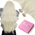 YoungSee U Tips Hair Extensions Human Hair Platinum Blonde Pre Bonded U Tip Blonde Hair Extensions Hot Fusion Real Hair Utip Extension Keratin Hair Extension Long Straight Add Length 22In 1G/S 50G