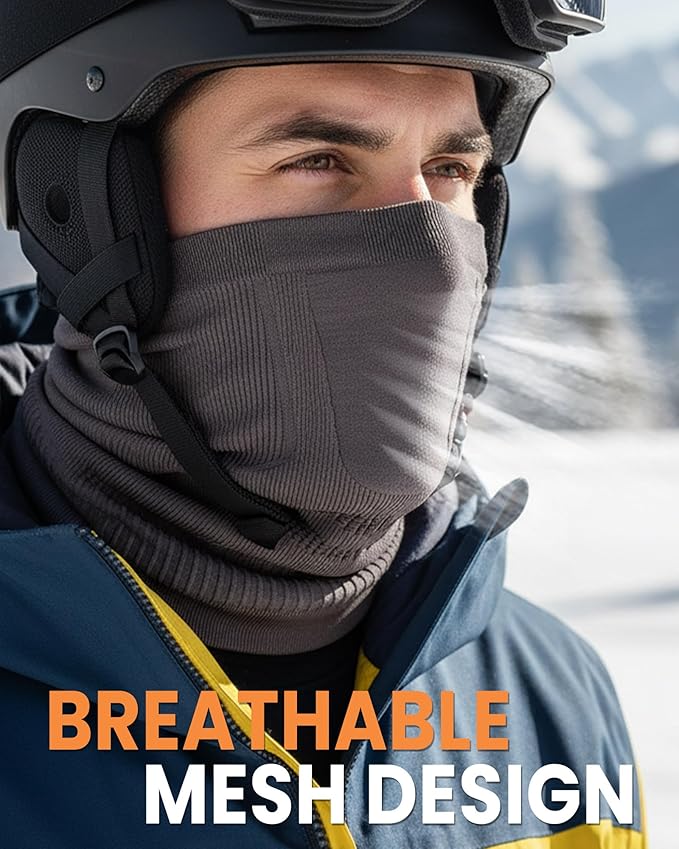 Winter Neck Warmer Gaiter Ski Face Mask, Breathable Fleece Balaclava Windproof Cold Weather Scarf