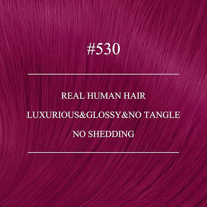 YoungSee Nano Ring Hair Extensions Human Hair Magenta Nano Bead Human Hair Extensions Burgundy Nano-Rings Hair Extension Red Nano-Tip Hair Extension for Women 25s 25g 14in