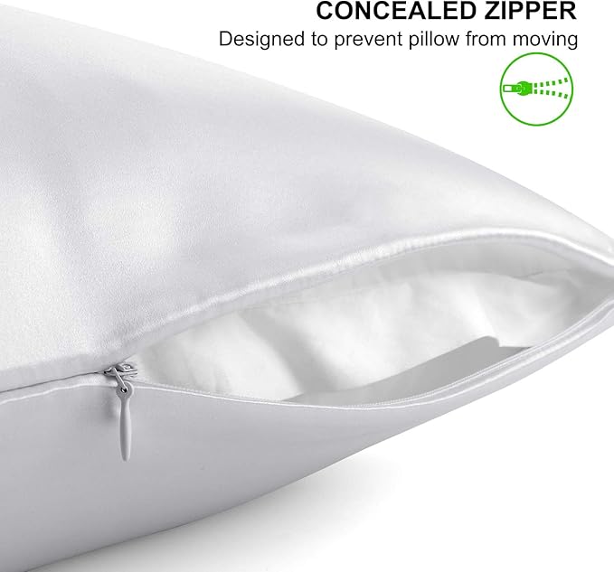 ALASKA BEAR 100% Pure Mulberry Silk Pillowcase for Curly Hair Women Mother Her Grandma Pillow Slip Machine Washable Standard (1pc, Silver)