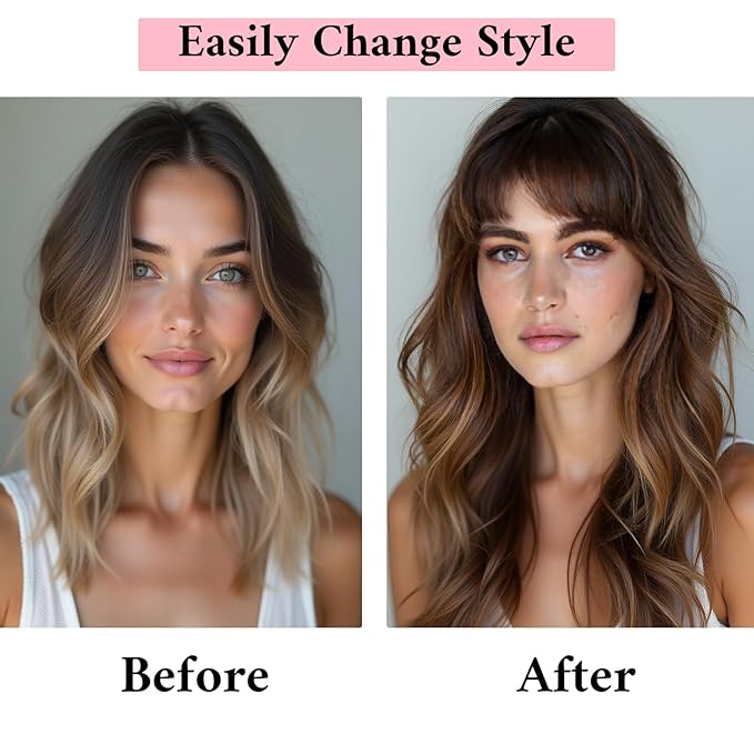 SEGO 100% Real Human Hair Toppers, with Air Bangs, Silk Base 150% Density, Clip in Topper, 2.7肺5.1・ HairPieces for Women, with Thinning/Hair Loss Cover Gray