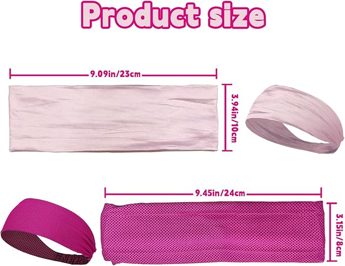 8PCS Workout Headbands for Women Non Slip, Elastic Thick Head Bands, Stretchy Soft Wide Headbands for Women Men for Running, Workouts, Yoga, Daily Use