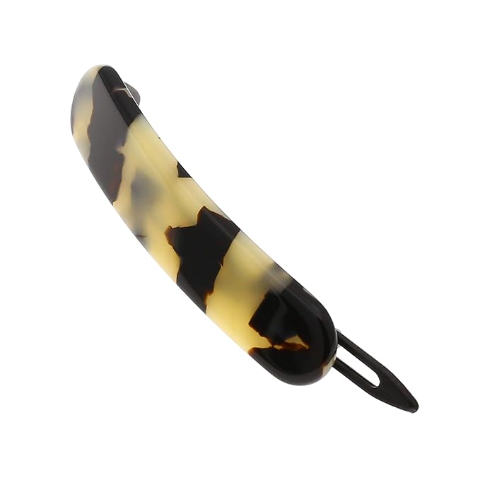 Camila Paris CP2806 French Hair Barrette Clip for Girls, Handmade, White Tokyo, Metal-Free Closure Strong Hold Grip Hair Clips for Women, No Slip Durable Styling Girls Hair Accessories, Made in France