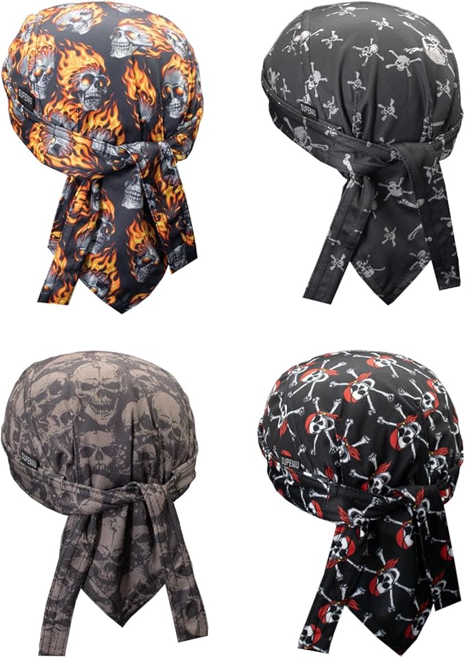 Doo Rags Beanie Hats Skull Caps Dew Rag Bandana Helmet Liner Motorcycle Cycling Cap Do Rag Headwrap for Men and Women