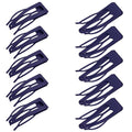 Chinco 24 Pcs Double Grip Hair Clips Metal Snap Clips Women Barrettes for Hair Making, Salon Supplies(Navy Blue,2 Inch)