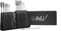 ADIS&Guys 15-Piece Art Paint Brush Set – Professional Brush Kit for Acrylic, Oil, Watercolor, Gouache, Face and Body – Includes Angle, Filbert, Flat, Fan & Round Brushes with Travel Case