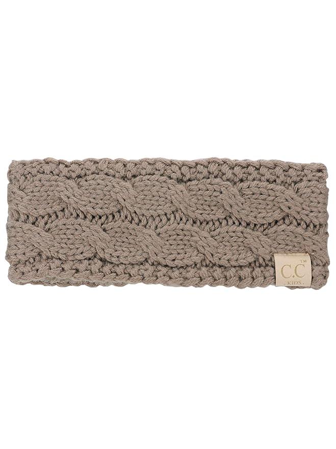 C.C Children's Kids' Winter Warm Cable Knit Fuzzy Lined Ear Warmer Headband