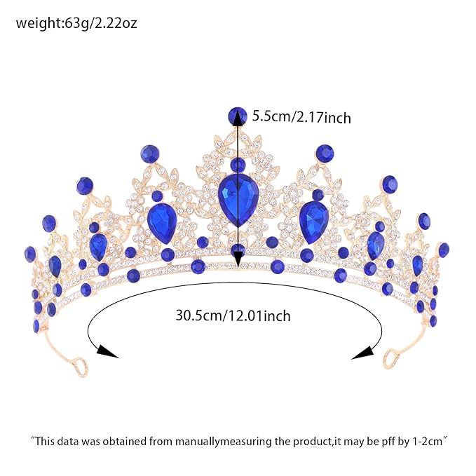 Princess Tiara and Crown for Women Wedding Tiaras for Bridal Women Tiaras and Crystal Crowns Rhinestone Headband Metal Hair Accessories for Costume Birthday Party Prom Gifts