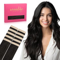 WENNALIFE Tape in Hair Extensions Human Hair Natural Black Tape in Extensions, 10pcs 20g 12 inch Remy Invisible Tape Ins Straight Colored Soft Real Human Hair Tape in Extensions Refill Set Extensions
