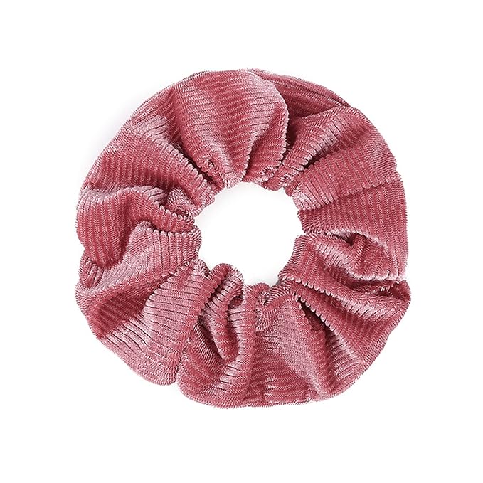 LOOKSEVEN Scrunchies for Hair Women, 5PCS Bandana Scrunchy Hair Ties, Flannel (Cotton, One size fits all, 5 colors)