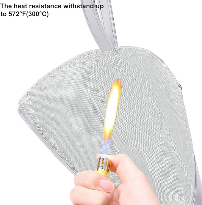 BUBM Hot Iron Holder & Mat, Heat Resistant Hair Tools Travel Bag Portable Organizer Cover Pouch for Curling Irons, Flat Irons, Hair Straightener and Styling (Silver)