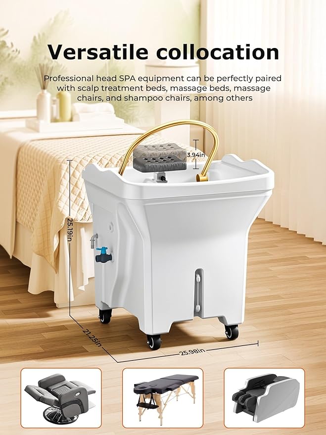Innovative Touch Screen Dual System Japanese Head Spa Equipment, with 60L Large Water Storage Tank, Support 360°Water Circulation & Light Therapy