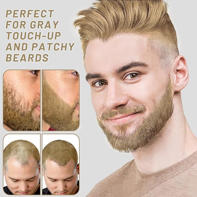 VOLLUCK Root Touch up Powder, Instant Hairline Powder for Thinning Areas and Gray Hair Coverage, Natural and Non-greasy Root Cover up for Women and Men (Medium Blonde, 0.14 Ounce)