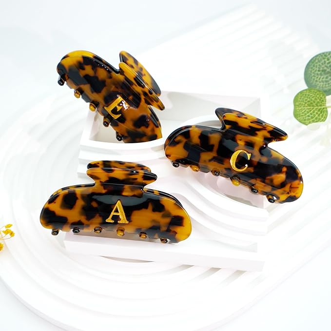Initial Cute Hair Clips - Tortoise Shell Letter Elegant Hair Claw Clips, Fashion Glitter Claw Clips Durable Hair Clips, Wedding Gift, Bridesmaid Gifts, Birthday Gifts, Christmas Gift, Letter E