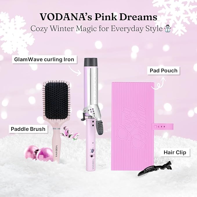 VODANA Multipurpose Silicone Pad - Heat-Resistant Rest & Travel Pouch for Hair Styling Irons, Includes Cord Organizer, 10x5 Inch (Pink) (Violet)