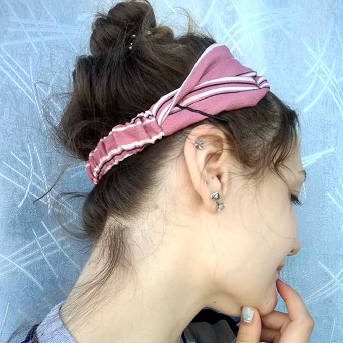 DRESHOW 10 Pack Boho Headbands for Women Vintage Cross Elastic Head Wrap Hair Accessories