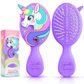 Toddler Hair Brush for Toddler Girls & Kids Ages 2-4+, Purple Mini Unicorn Hairbrush, Gentle Detangling brush, Wet & Dry Hair, Ball-Tip Bristles for Sensitive Scalp, Travel Hairbrush