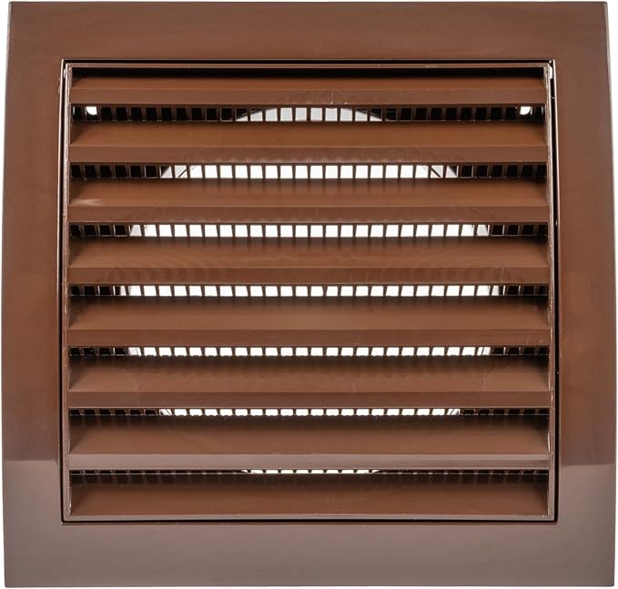 Repa Market 4 Inch Brown Dryer Vent Hood/Duct Cover for Walls or Ceiling/ABS Plastic Louvered Air Grille with Built-In Mesh Screen/Exhaust and Dryer Vent Covers for Indoor & Outdoor Use
