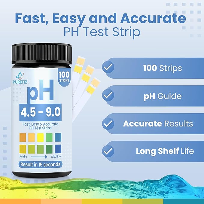 pH Test Strips for Urine & Saliva – 100 Easy-to-Use Strips for Fast, Accurate pH Testing at Home, Get Clear Acid-Alkaline Balance Results in Seconds, Perfect for Tracking Your Body's pH, 4.5-9.0 Range