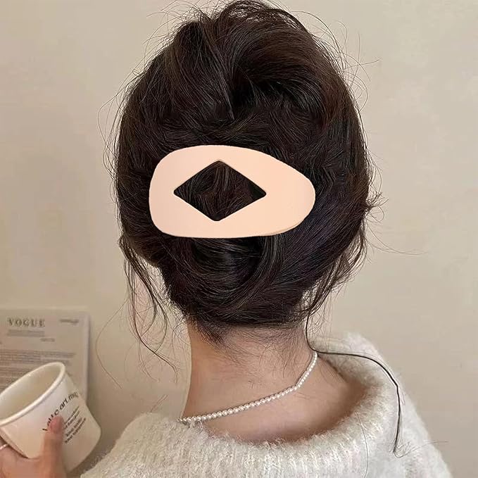 Matte Duckbill Claw Clips for Women, Strong Hold Flat Hair Clips for Thick Hair, Simple Elegant Resin Hair Clamps, Non-Slip Solid Color Hair Accessories for Work & Daily Use (C)
