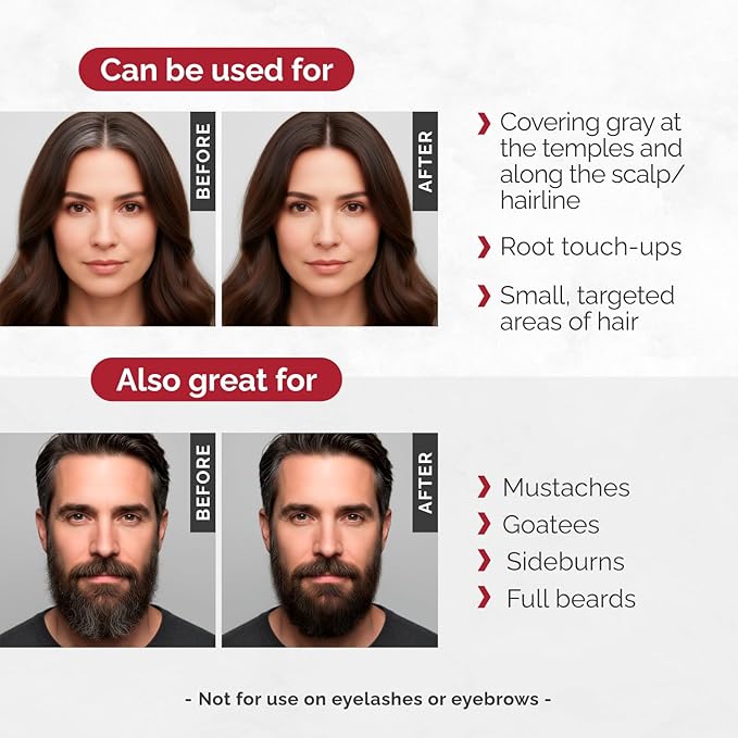 RB RENATA BEAUTY Tint Kit – Cream Hair Dye Kit with Developer and Application Brush for Spot Coloring - Covers Gray Hairs, Smudge-Proof, Long-Lasting Up to 4 Weeks, 20 Applications [Light Brown]