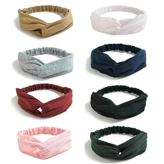 Elastic Knotted Headbands for Women Cloth Head Hair Bands for Women's Hair Non Slip Boho Wrap Twisted Hair Accessories