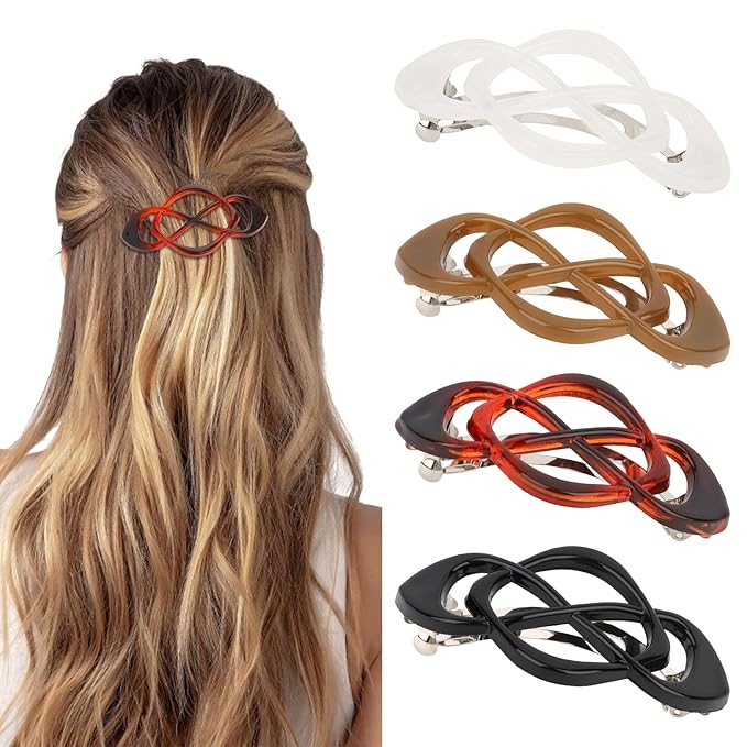 Hair Barrettes for Women 4packs Hair Clips French Barrette Clip for Girls Vintage Accessories for Women Girls