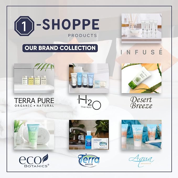 H2O Therapy Hotel Soaps & Toiletries Bulk Set | 1-Shoppe Amenities Kit | 0.85oz Shampoo & Conditioner, Body Wash, Lotion, 1oz Bar Soap | Travel Size | 75 Pieces