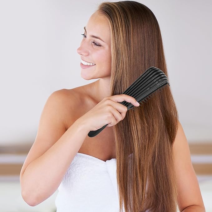 Hair Brush Set for 3a,4c,Wig/Thick/Wavy/Curly/Slick Back Hair Brushes,Rat Tail Combs,8-Row,Edge Brush,For Detangling,Braiding,Teasing,Parting,Styling,Kids,Girls,women(Black)